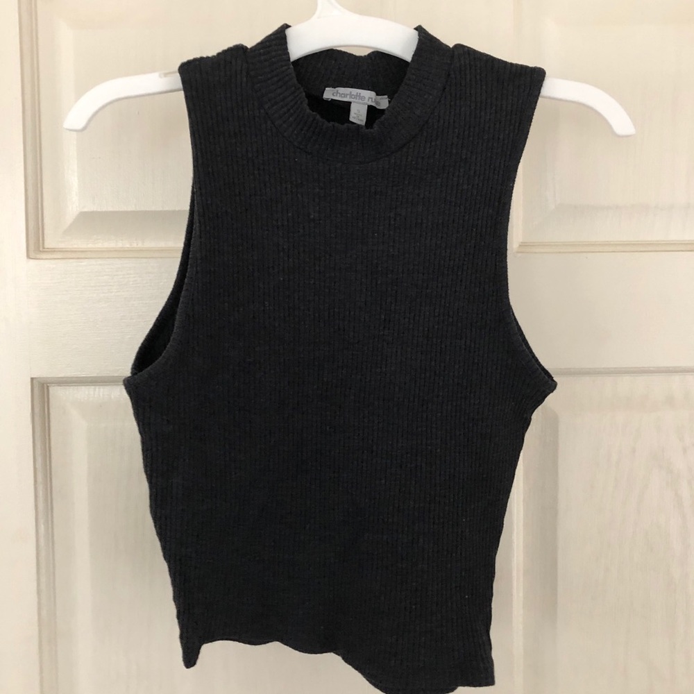 High Neck Grey Crop Top